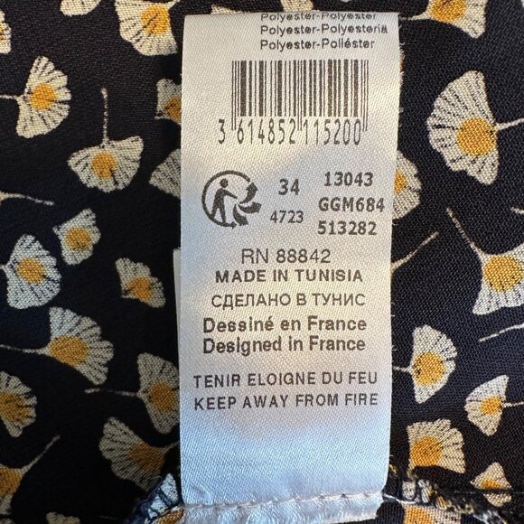 RR Womens Black Floral Wrap Front Zipper Midi A-Line Skirt Size 4 - Picture 10 of 11